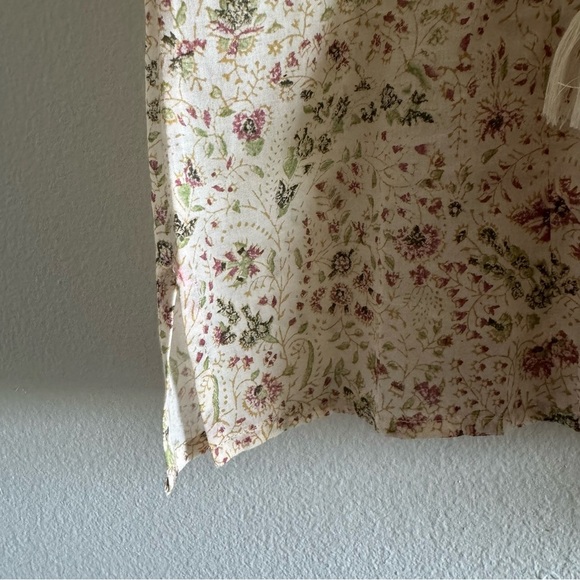 Cleobella Katy Victorian Floral Cream Ruffled Tie Front Blouse size XS - Picture 4 of 12